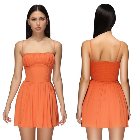 Selfie Leslie Dresses & Skirts - Here Comes the Sun Tangerine Orange Spaghetti Strap Dress